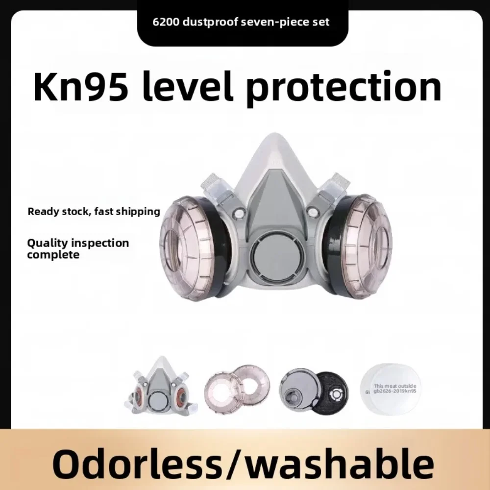 Respirator Half Face - 6200 Halbgesichts-Atemschutzmaske, wiederverwendbar, gegen Staub und